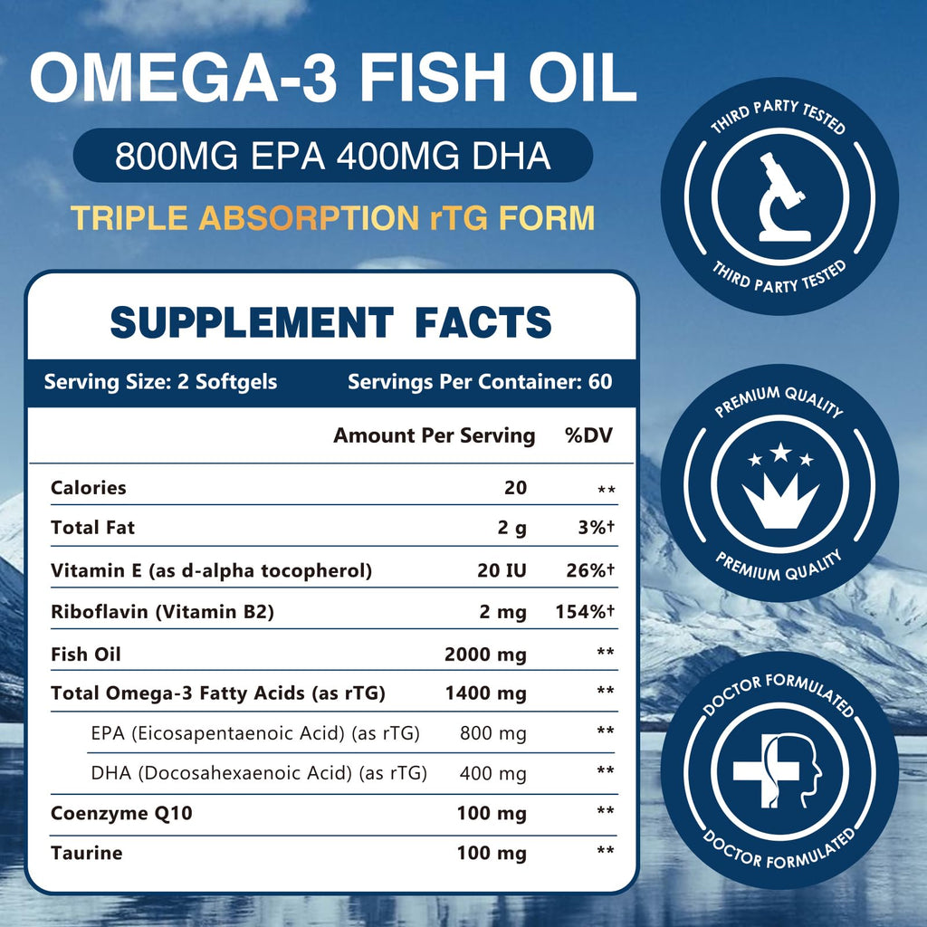Omega 3 Fish Oil 2000mg 120 Softgels K7489