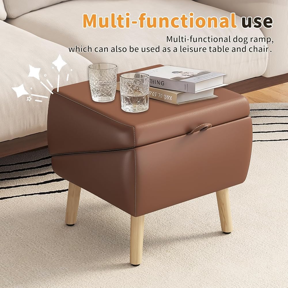Foldable 2-in-1 Pet Ottoman Dog Safety Ramp B34493