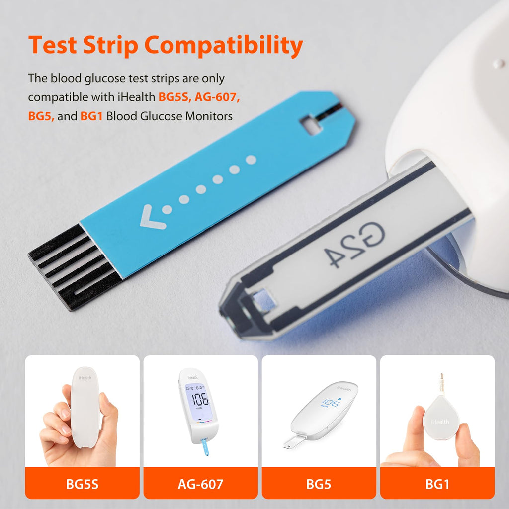 Blood Glucose Test Strips and Control Solution, 50 Count No Coding H129