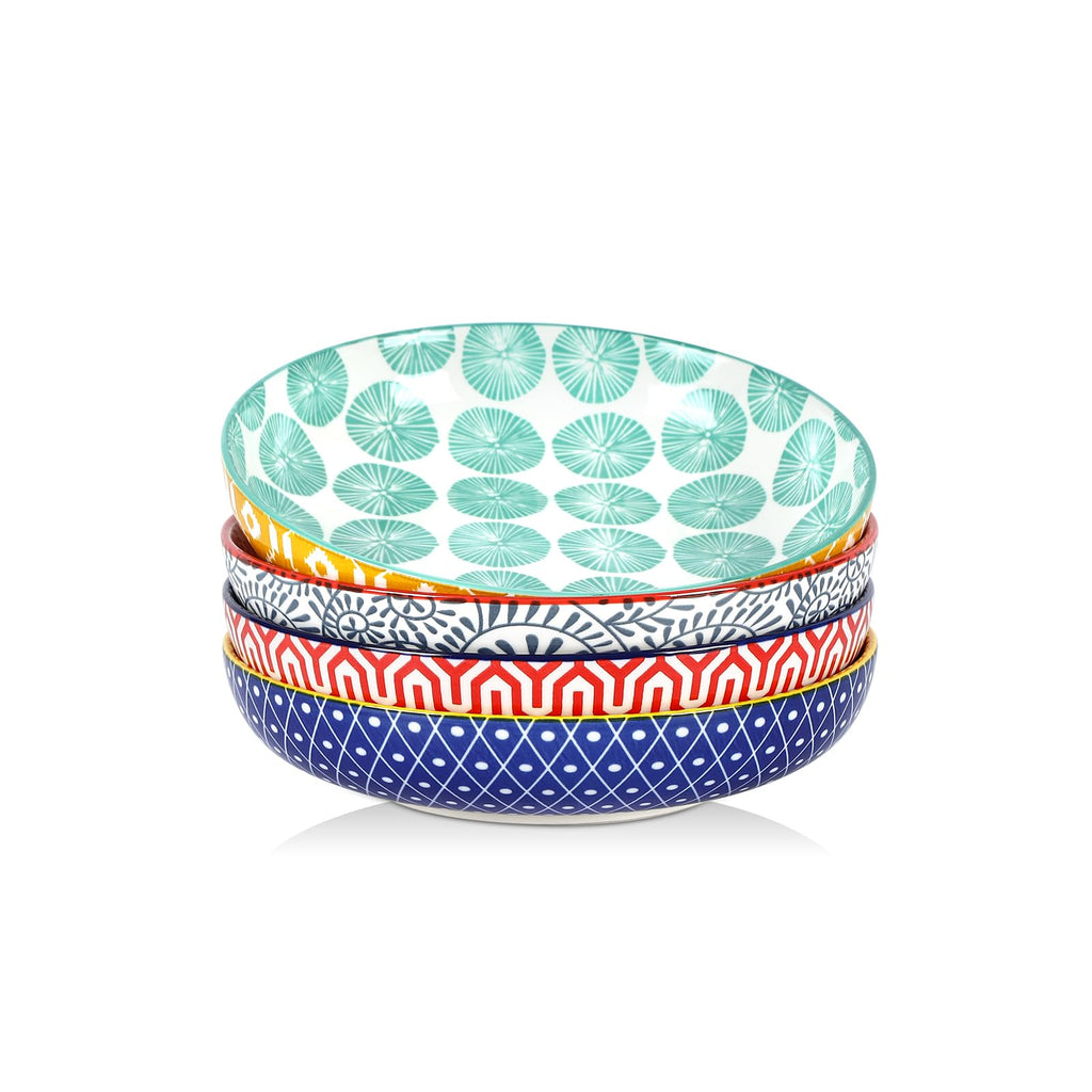 Ceramic Pasta Bowls Set of 4, 34 OZ Y480