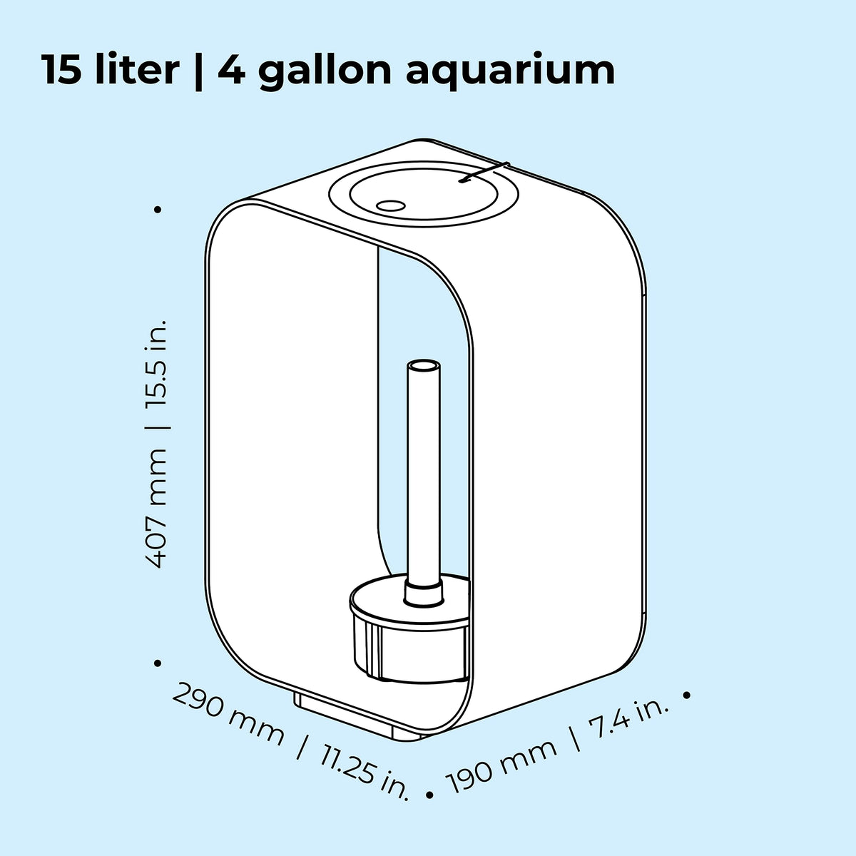 15 Acrylic 4-Gallon Aquarium with LED Lights O60407