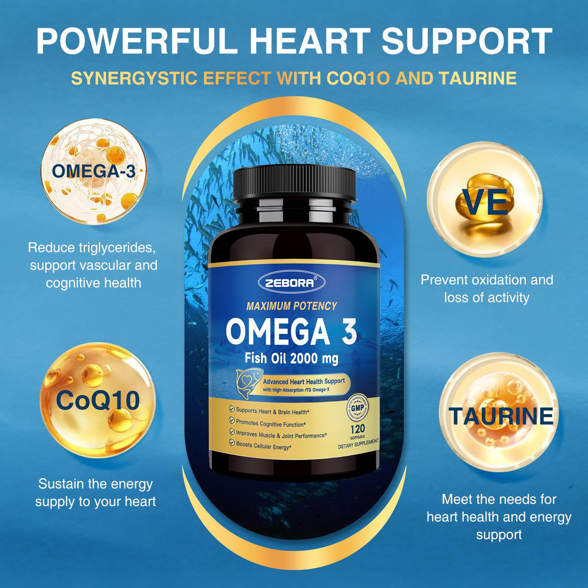 Omega 3 Fish Oil 2000mg 120 Softgels K7489