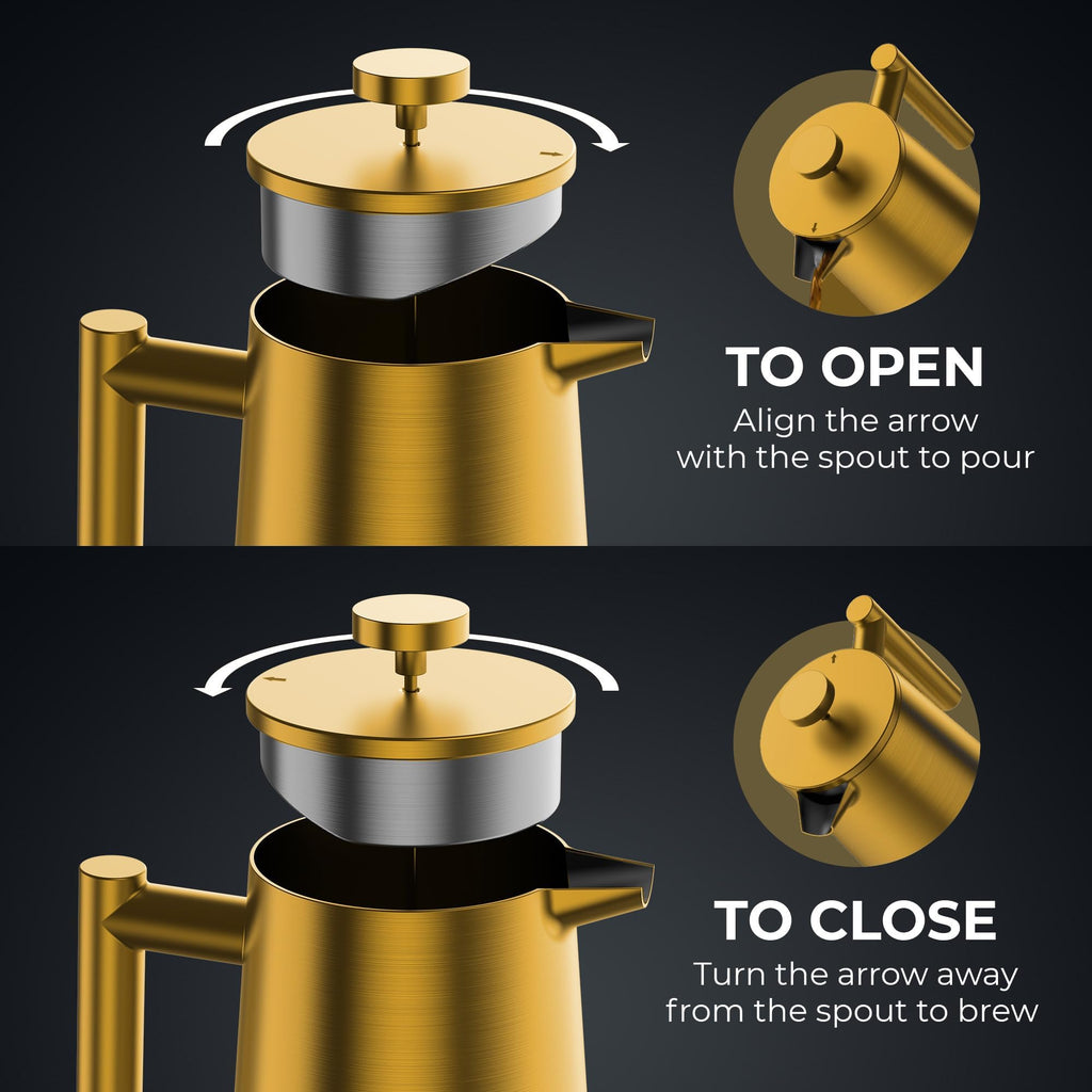 Stainless Steel Double Wall Insulated French Press 34 Oz P599188