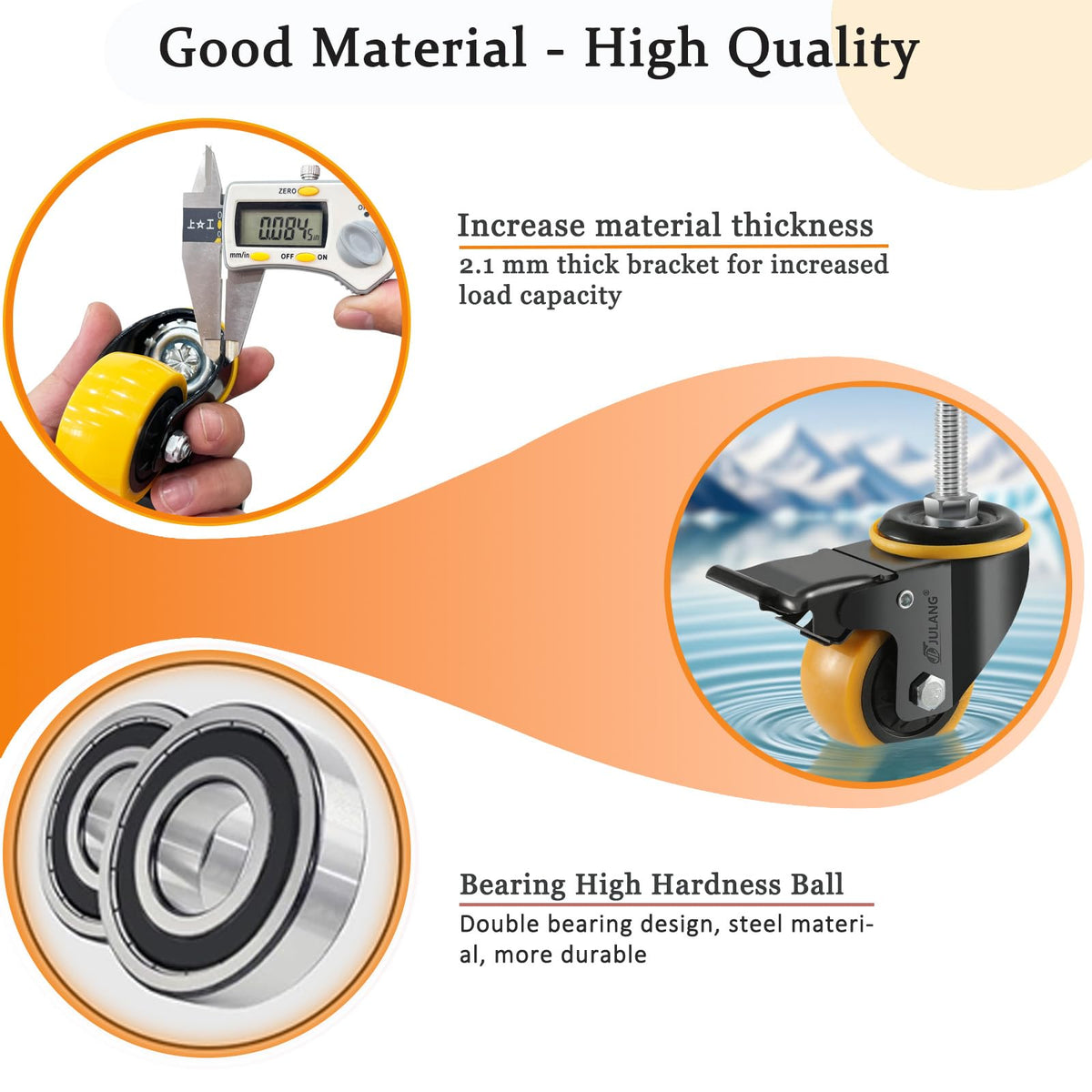2 inch Threaded Stem Caster Wheels Set of 4 Heavy Duty E81331