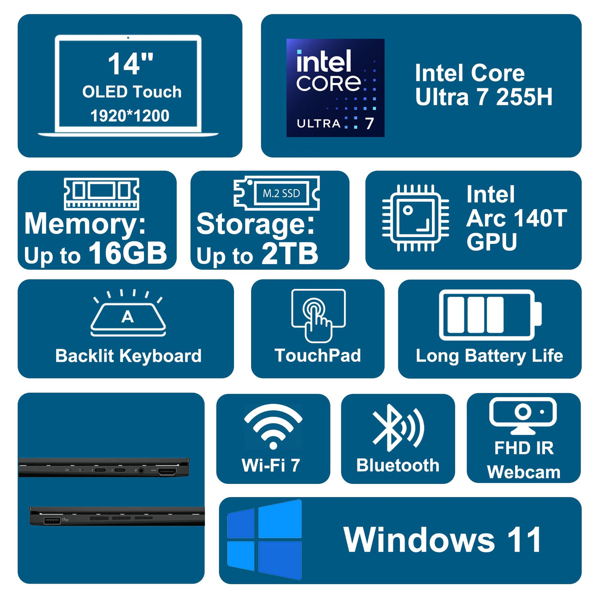 14" WUXGA OLED Touch Laptop 16GB RAM 512GB SSD Y669869