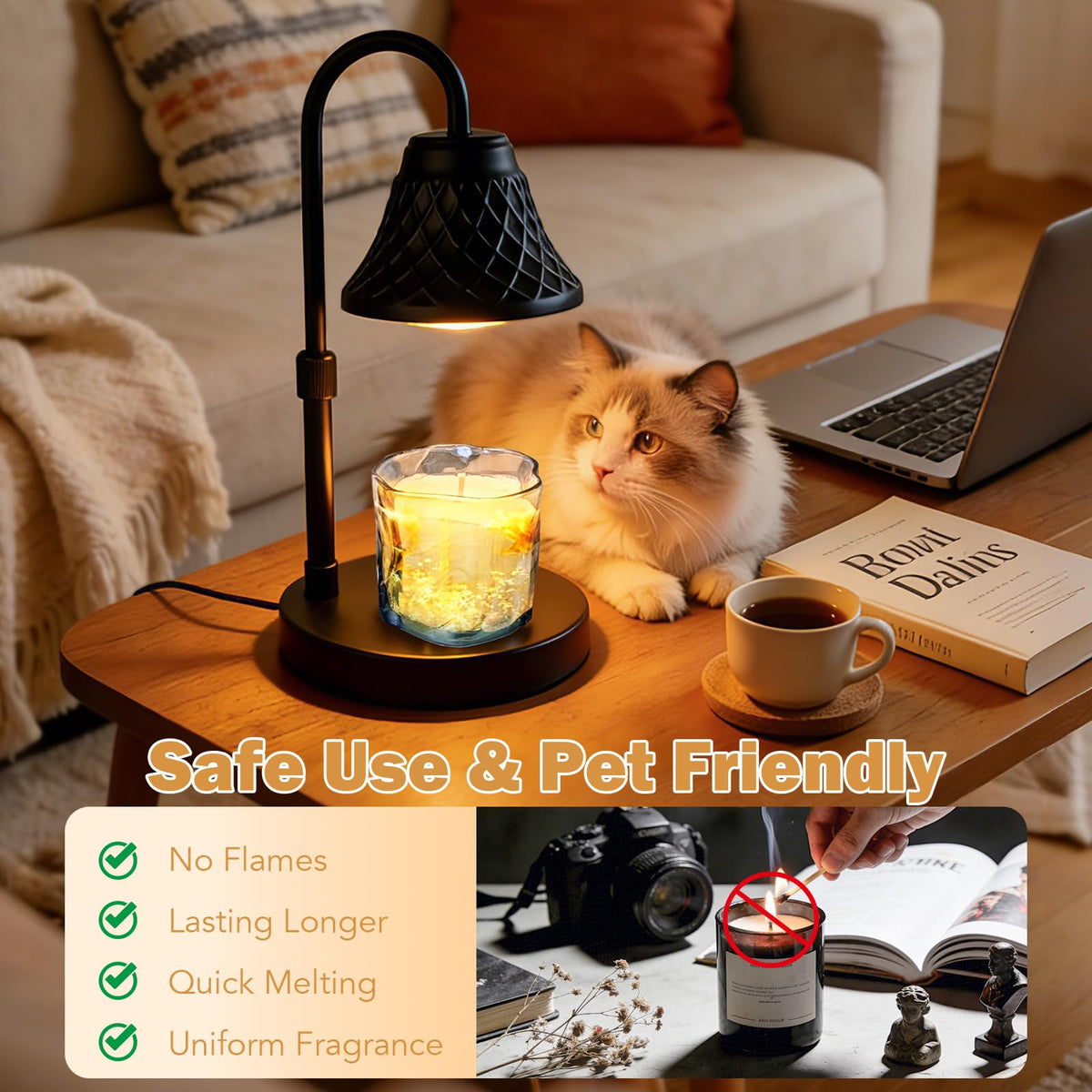 Adjustable Candle Warmer Lamp with Timer V780429