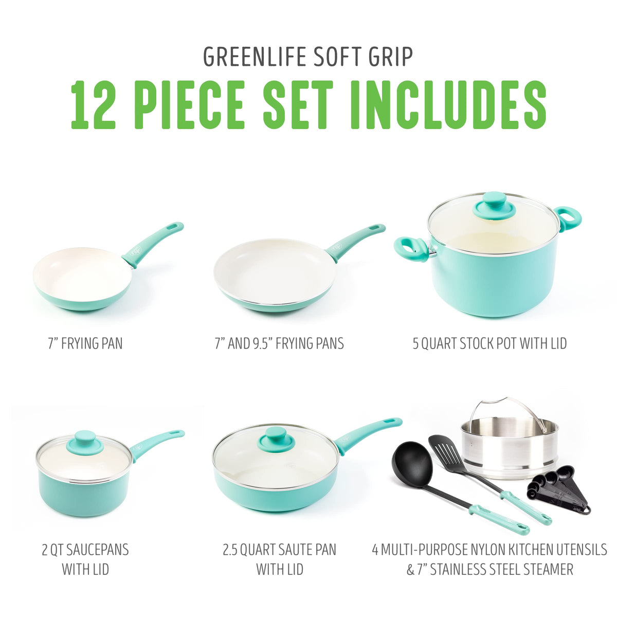 Ceramic Nonstick 12 Piece Cookware Set R47161
