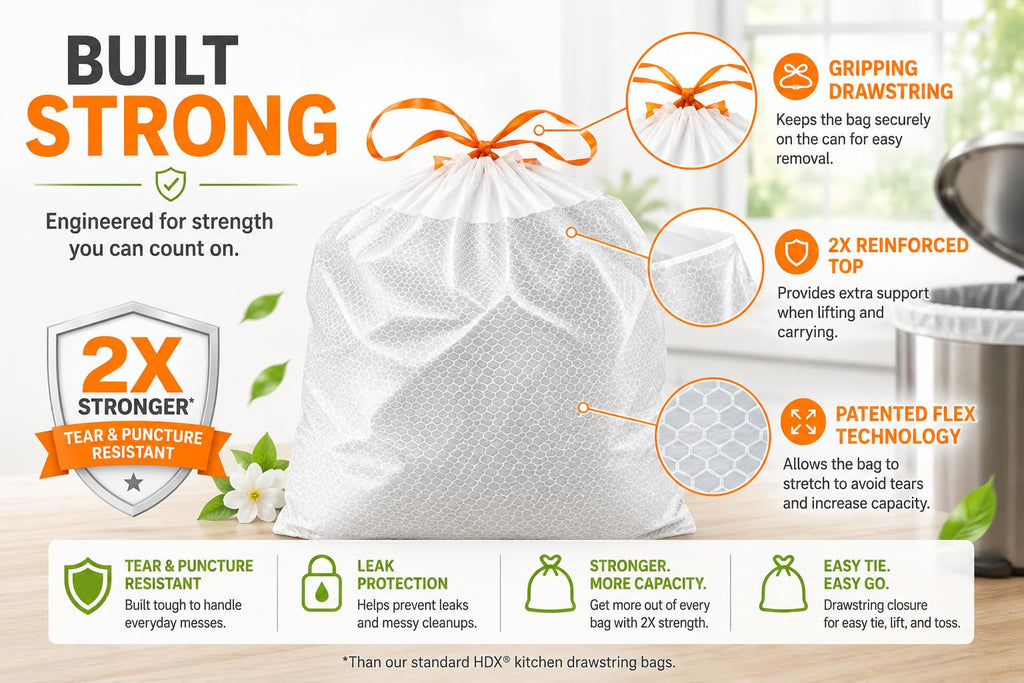 13 Gallon Fresh Scent Drawstring Trash Bags Y396