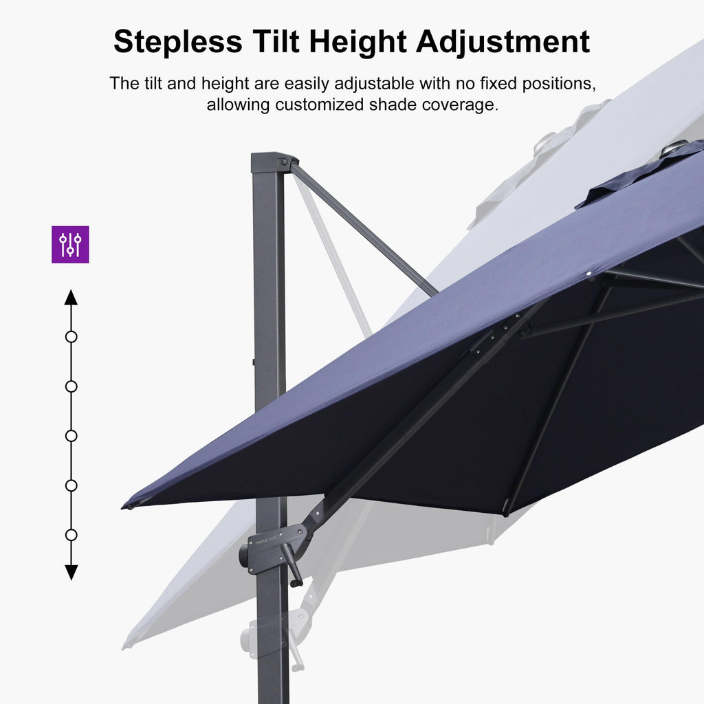 Navy Blue Cantilever Umbrella with Base B882494