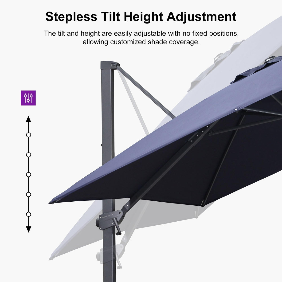 Navy Blue Cantilever Umbrella with Base B882494