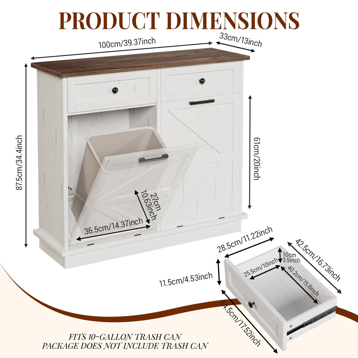 Double 10-Gal Tilt Out Trash Cabinet H271681