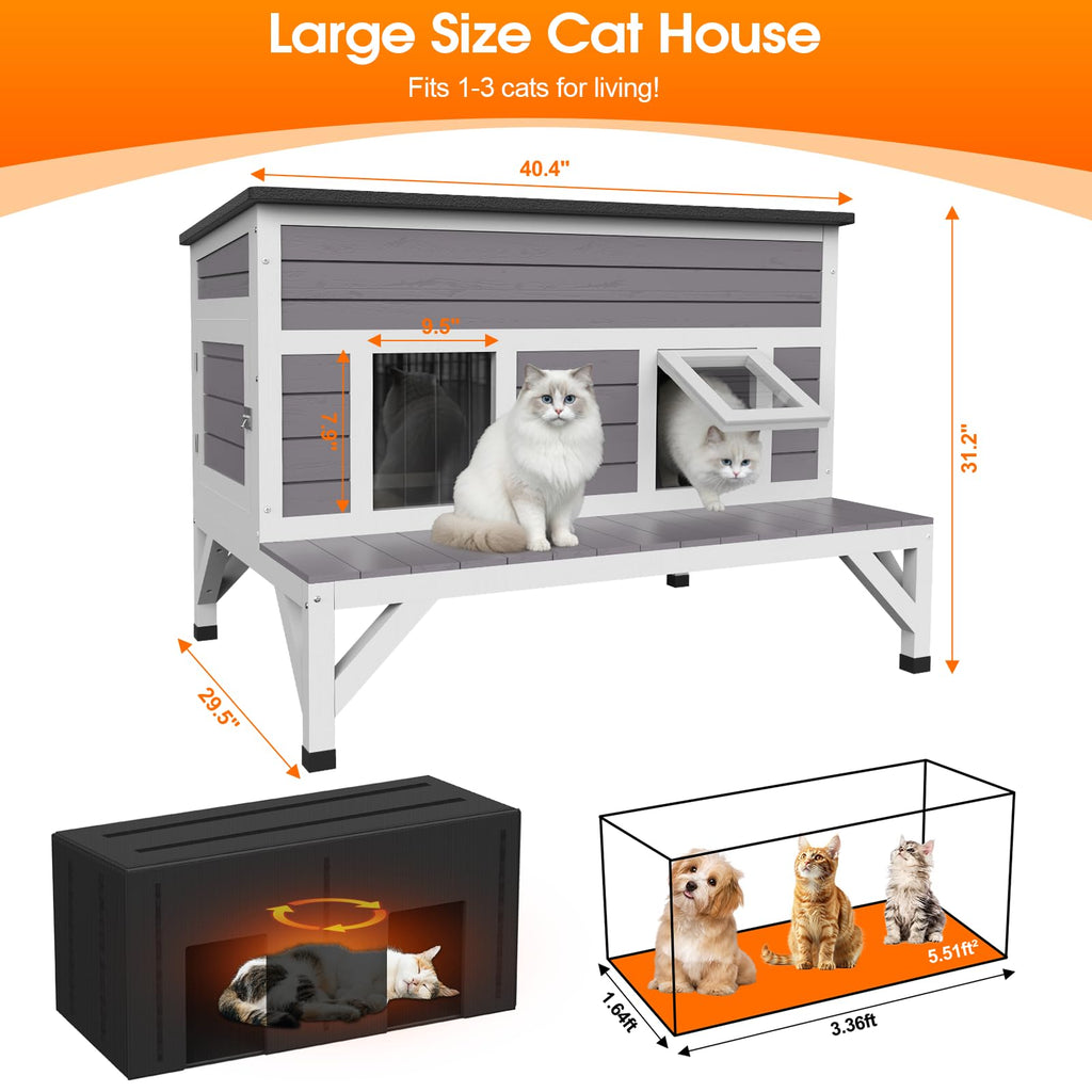 Outdoor Cat House with Insulated Liner Z925583