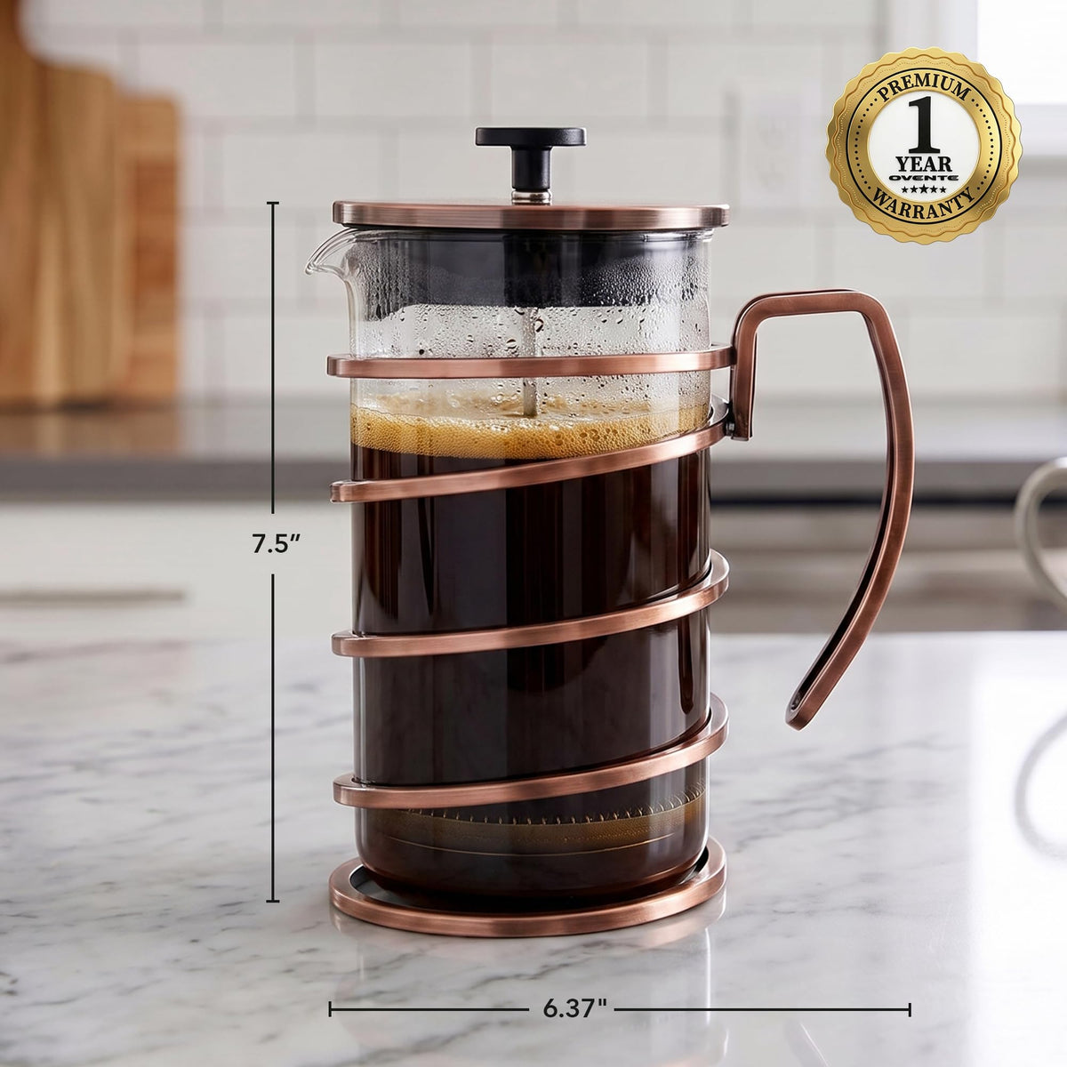 French Press Coffee Maker 27oz with 4 Filters X37088