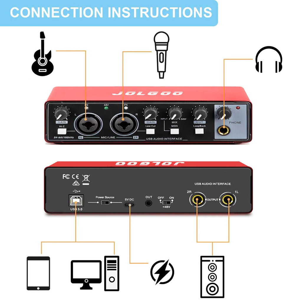 USB Audio Interface, Red 24-Bit/192kHz B54015