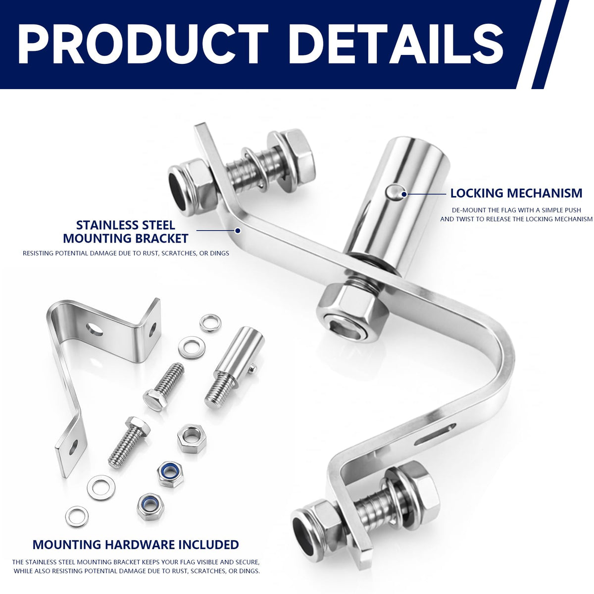 Flag Mounting Bracket 4 Inch 2 Sets L93242