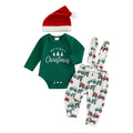 St Patricks Day Baby Boy Outfit Romper Onesie Suspender Pants Set With Beanie Hat G9007