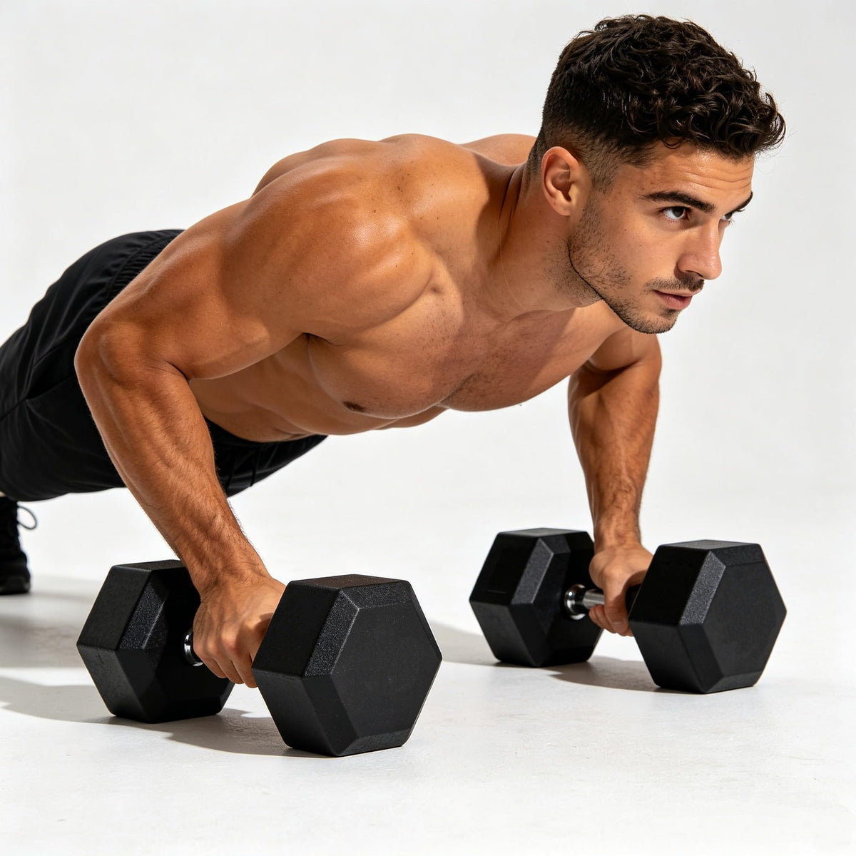 Rubber Coated Hex Dumbbell Set of 2 O508
