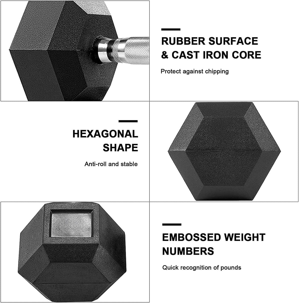 Rubber Coated Hex Dumbbell Set of 2 O508
