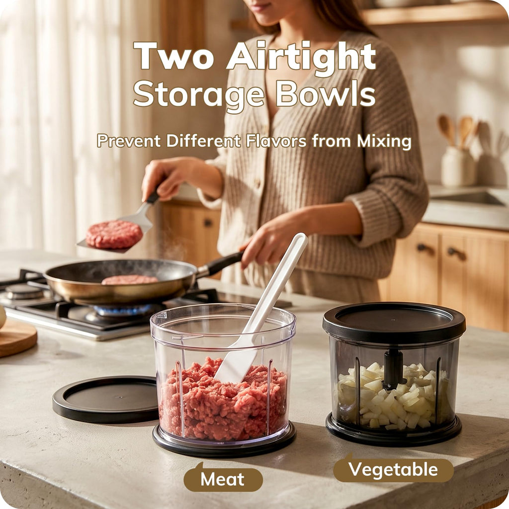 4 Cup 2-Speed Electric Food Processor Set with 2 Bowls Q79778