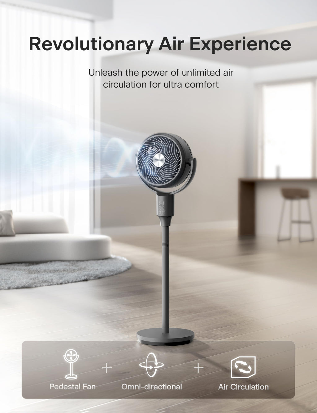 Grey Pedestal Fan L58206