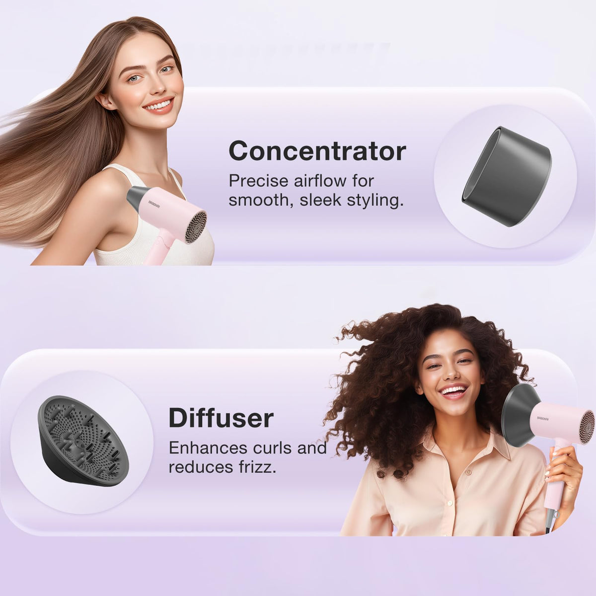 1875W Ionic Foldable Hair Dryer with Diffuser F35660