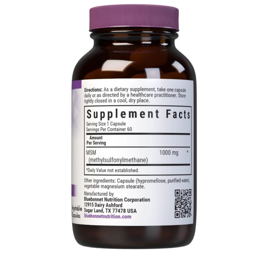 MSM 1000mg Sulfur Supplement 60 Veggie Capsules G472