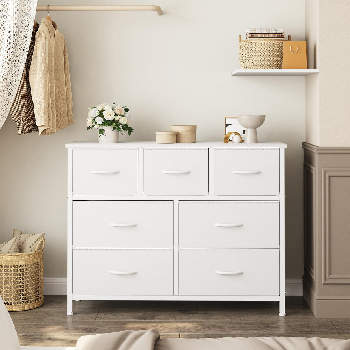 7 Drawer Fabric Dresser D371519