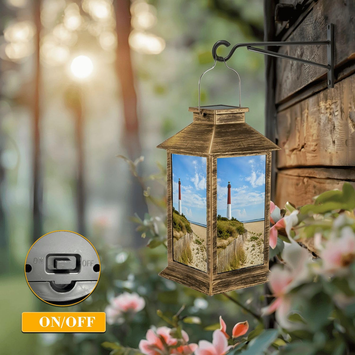 Solar Lantern Outdoor Waterproof LED Hanging Tabletop Lamp E3150