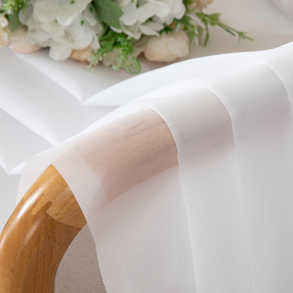 White Sheer Curtains 72 Inches Long 2 Panels R2300