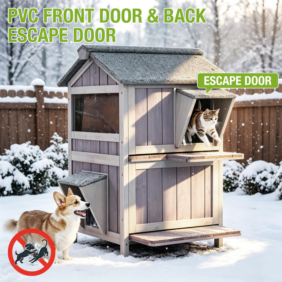 Weatherproof 2 Story Outdoor Cat House K734951