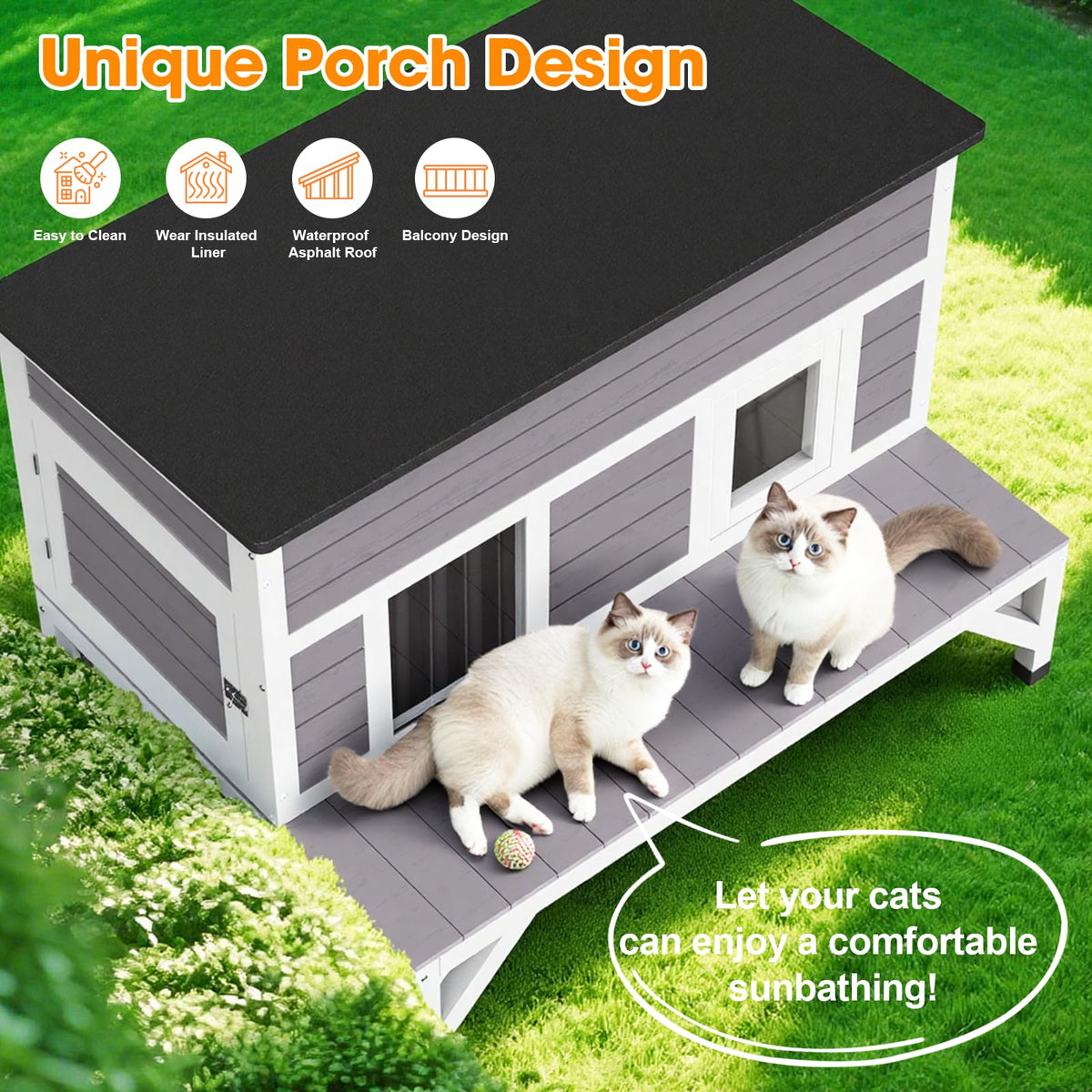 Outdoor Cat House with Insulated Liner Z925583
