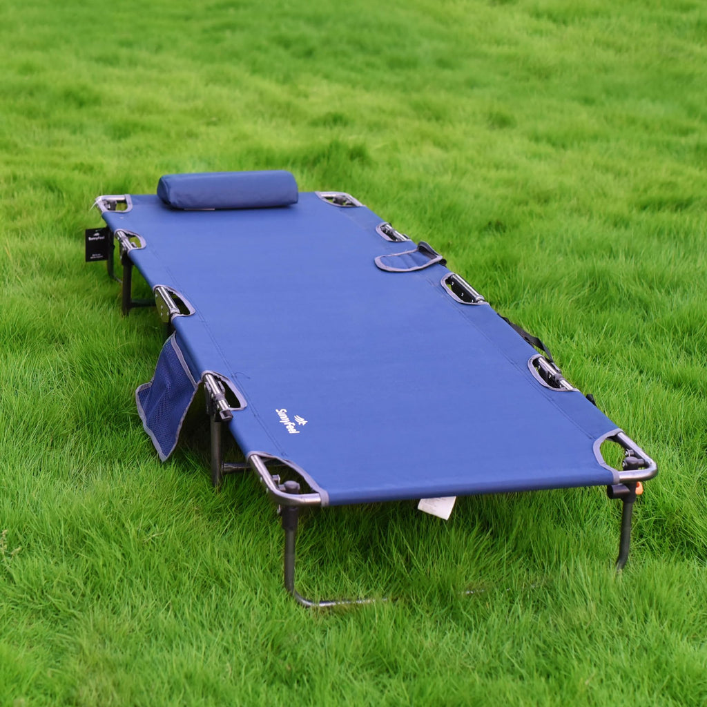 Portable Folding Camping Cot with Pillow Blue 2PC W217350