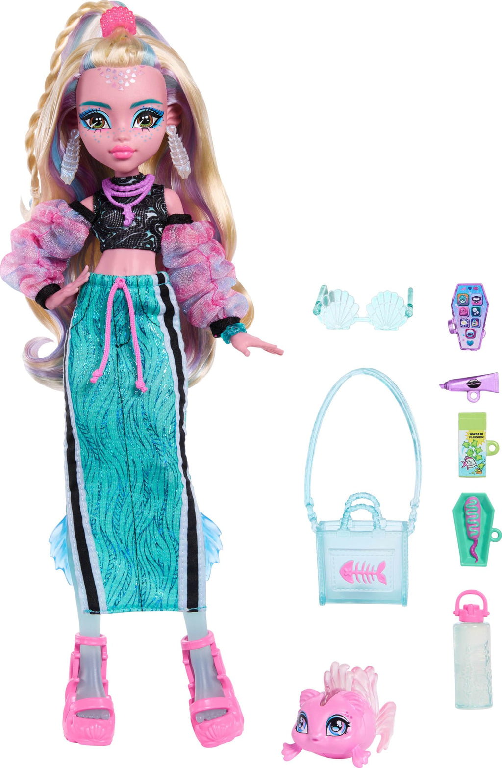 Blue Doll with Pet Piranha S7784