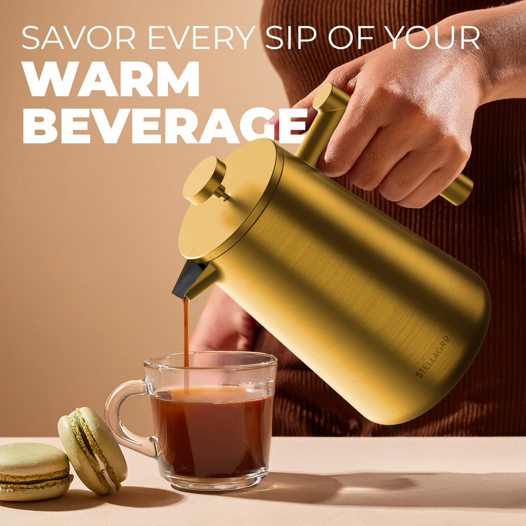 Stainless Steel Double Wall Insulated French Press 34 Oz P599188