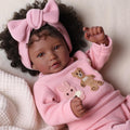 20 Inch Black Reborn Baby Doll with Rooted Hair Z7947