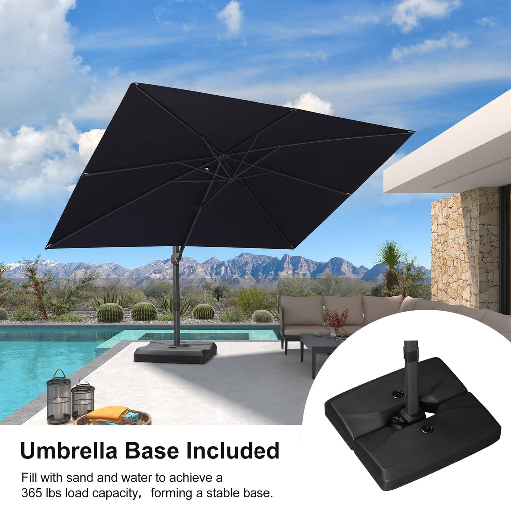 Navy Blue Cantilever Umbrella with Base B882494