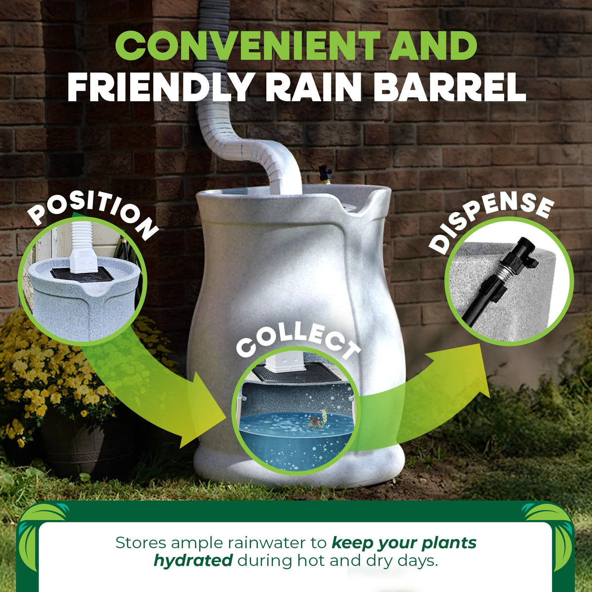 45 Gallon Light Granite Rain Barrel X68014