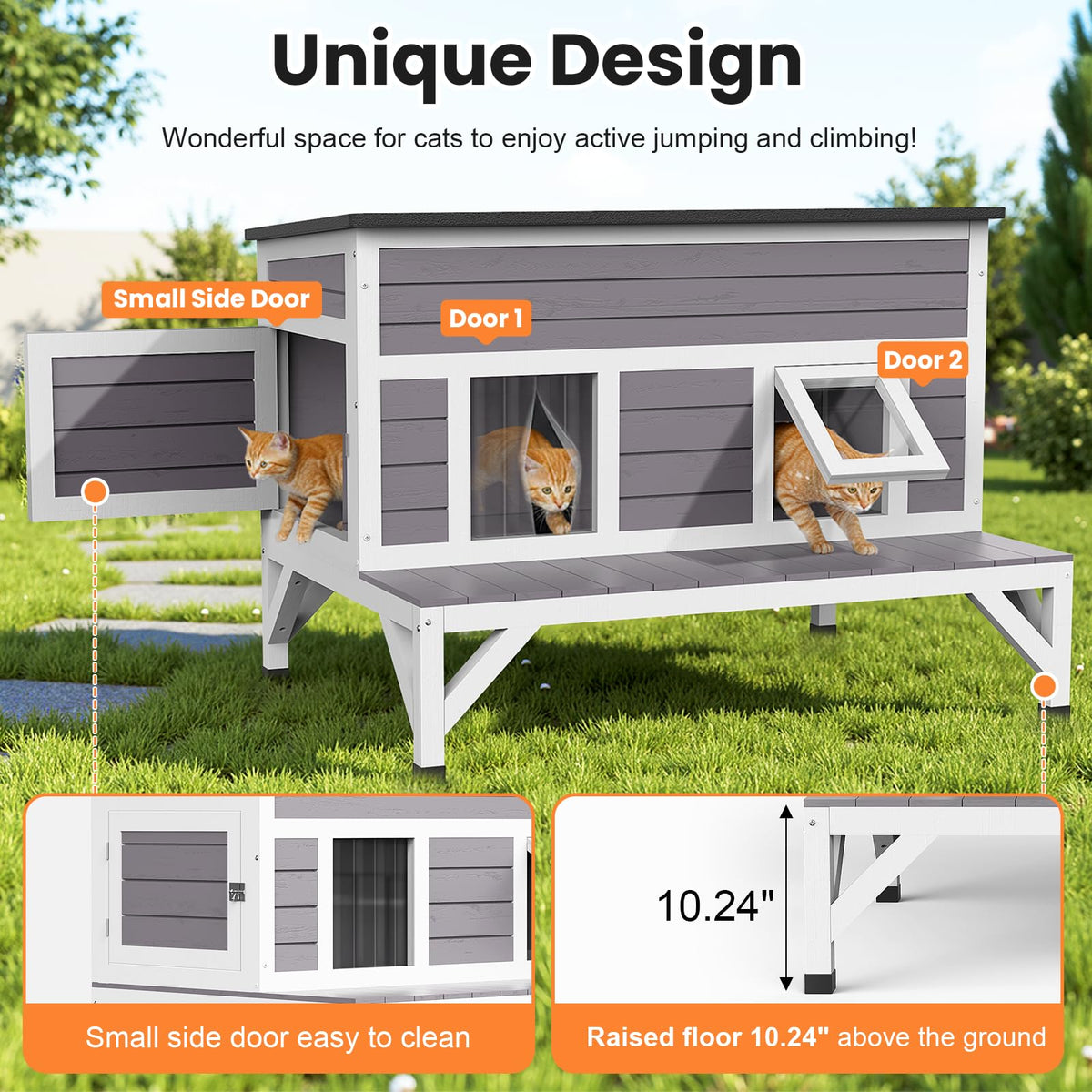 Outdoor Cat House with Insulated Liner Z925583