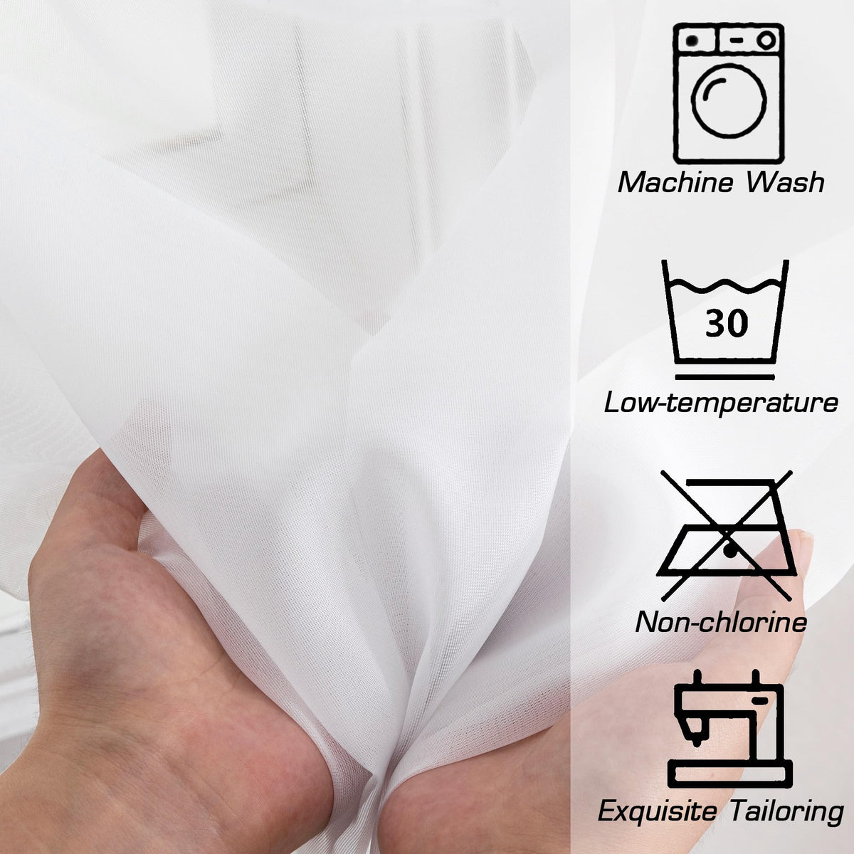 White Sheer Curtains 72 Inches Long 2 Panels R2300