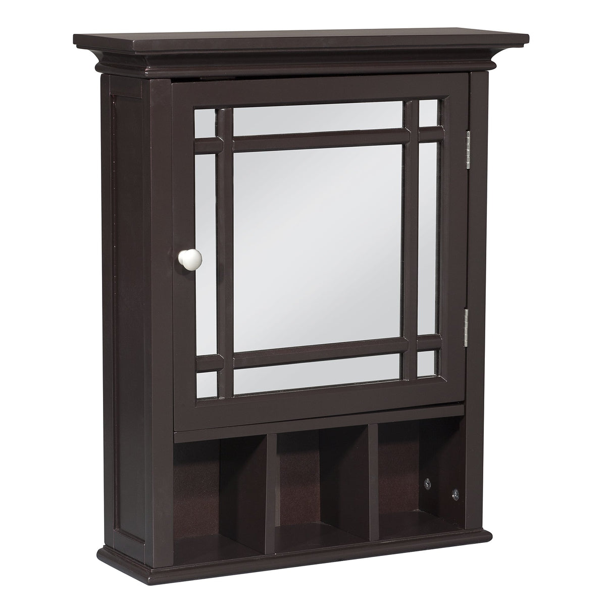 Espresso Wooden Over the Toilet Bathroom Medicine Cabinet with Mirror Q21621