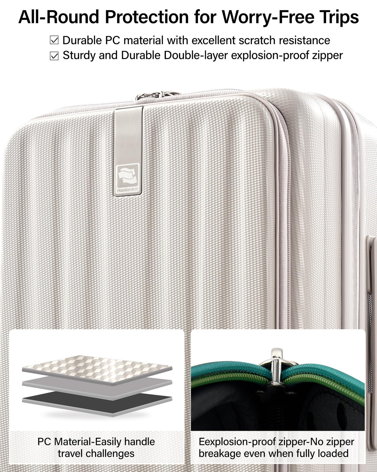 20 Inch Expandable Carry On Hard Shell Suitcase with Wheels G8981