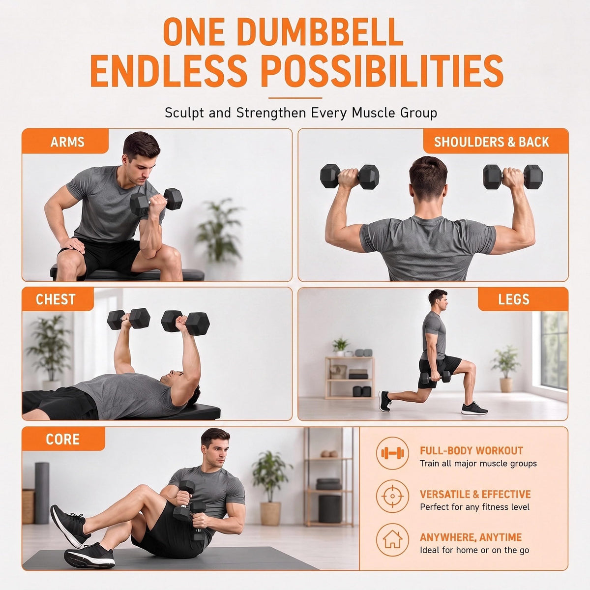 Rubber Coated Hex Dumbbell Set of 2 O508