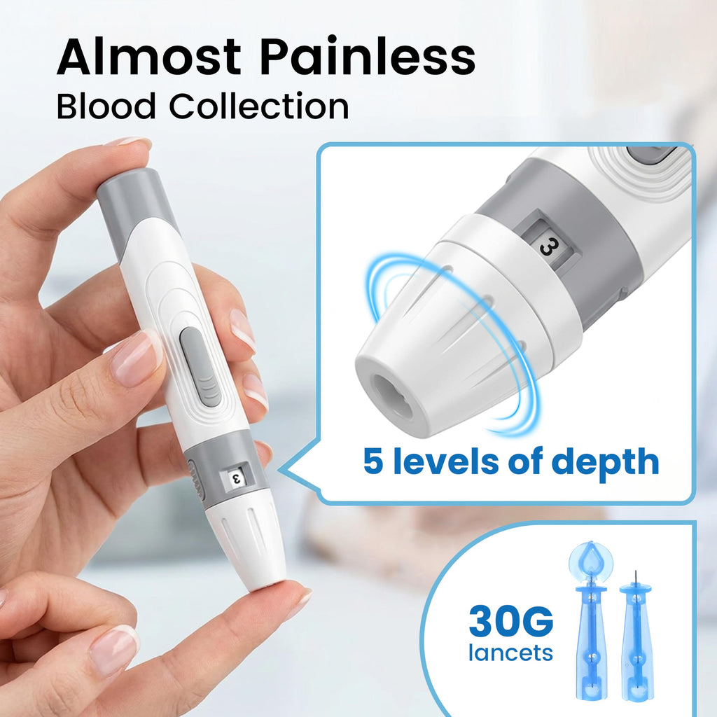 Bluetooth Blood Glucose Monitor Kit, 100 Strips & 100 Lancets G5364