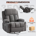 Swivel Rocker Recliner Chair with Massage and Heat O549522