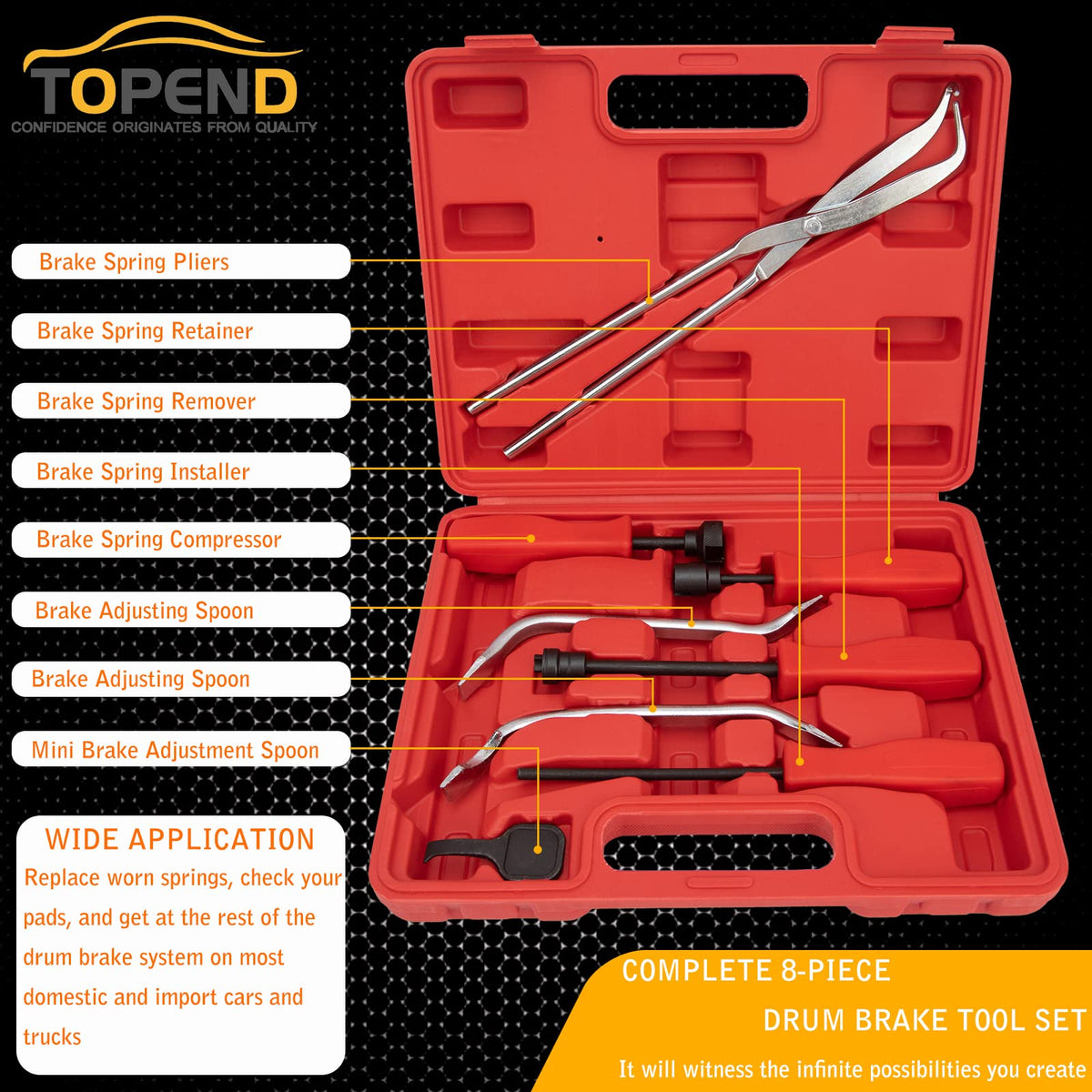 Drum Brake Tool Kit Set of 8 P62338