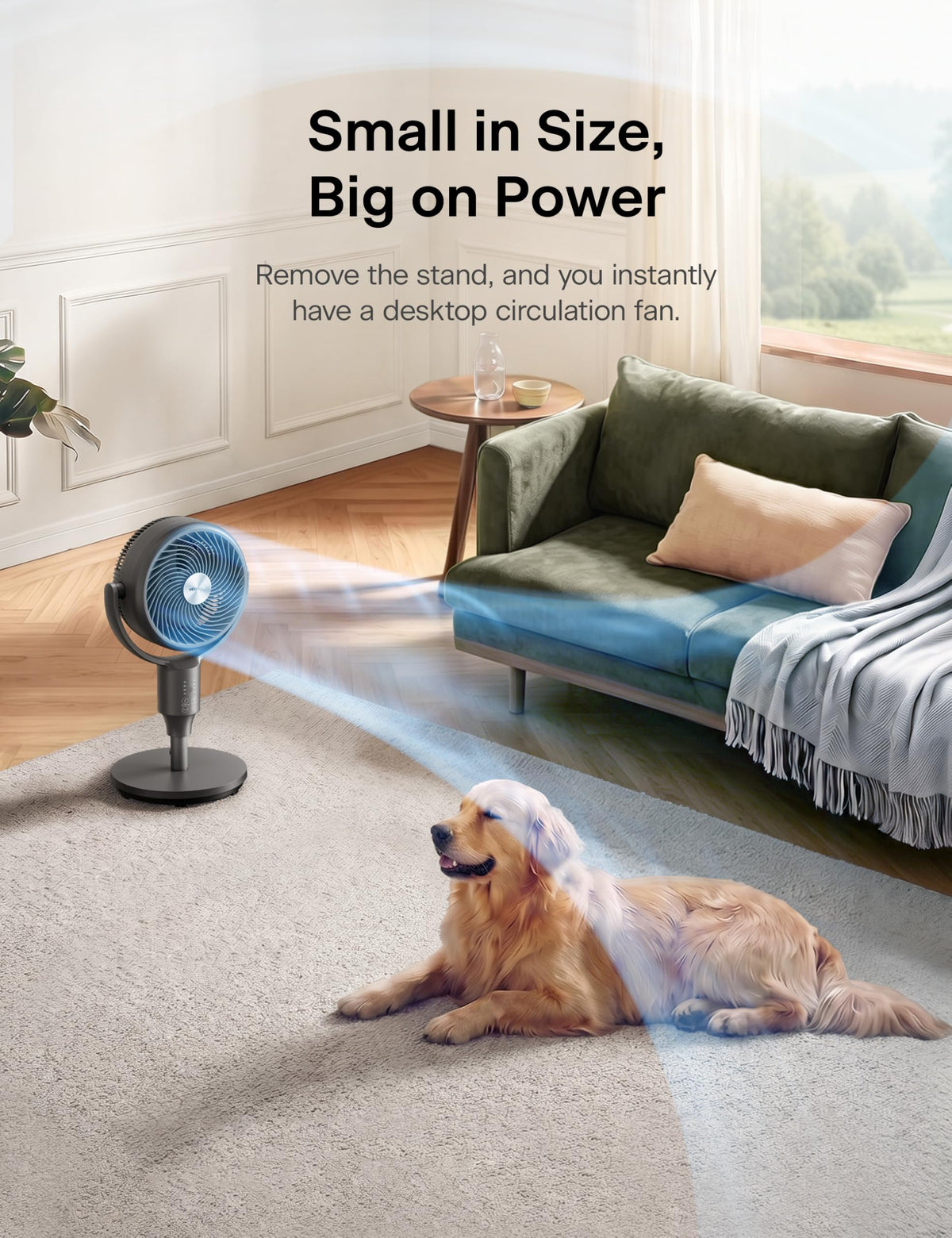 Grey Air Circulator Fan with Remote O3363