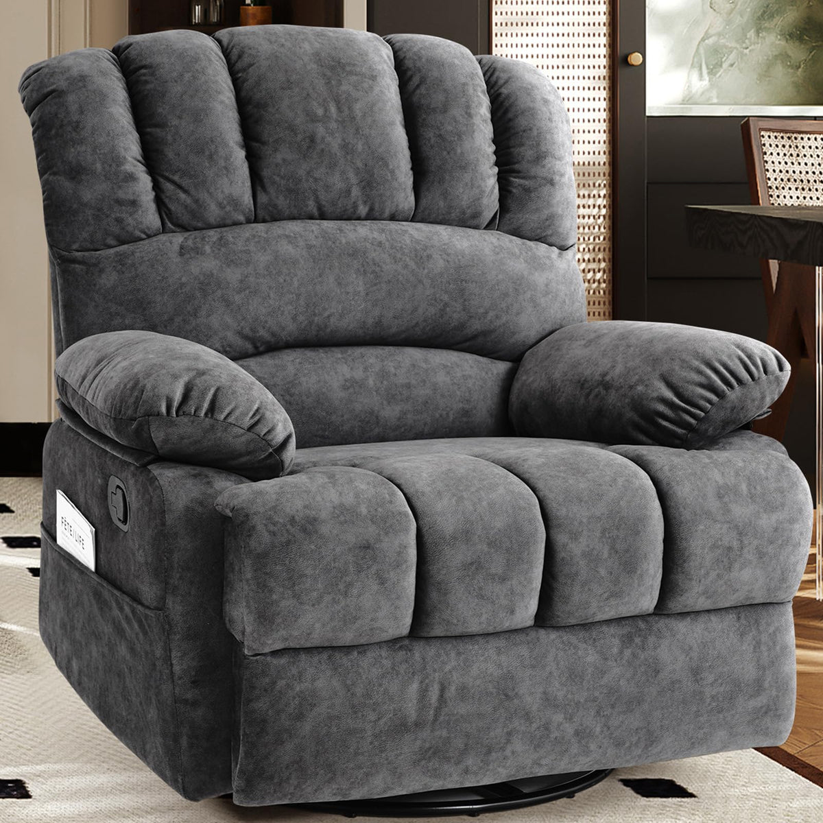 Oversized Manual Swivel Rocker Recliner Chair X1961