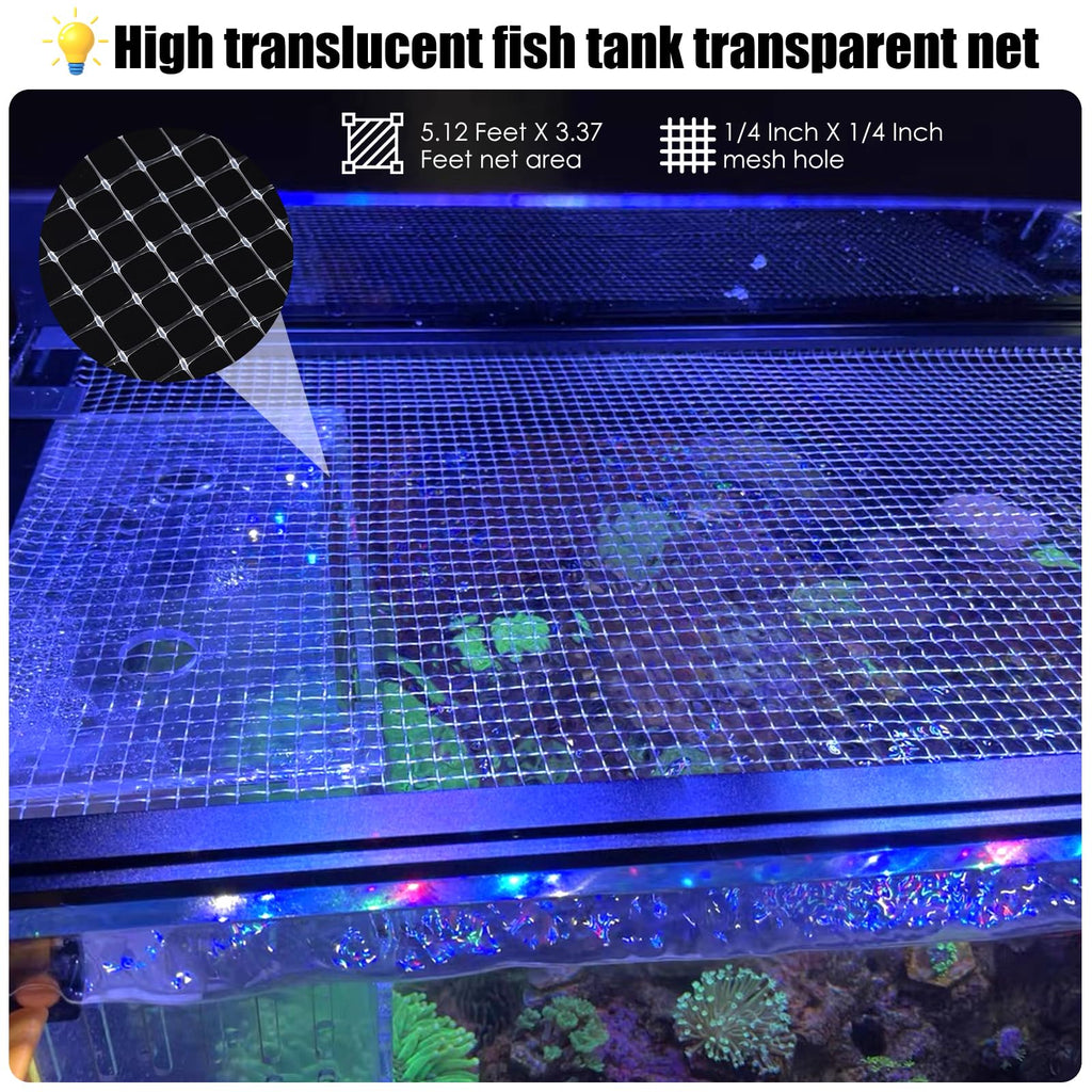 Transparent Mesh Aquarium Lid Cover 5.12 Feet X 3.37 Feet B281