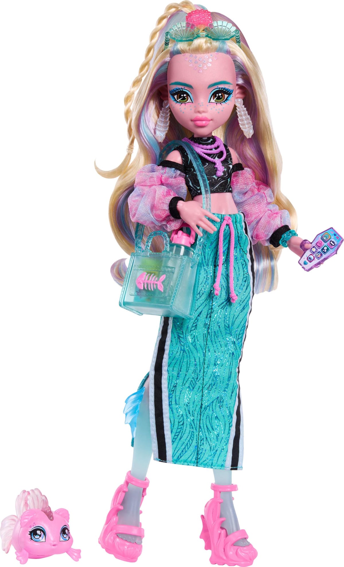 Blue Doll with Pet Piranha S7784