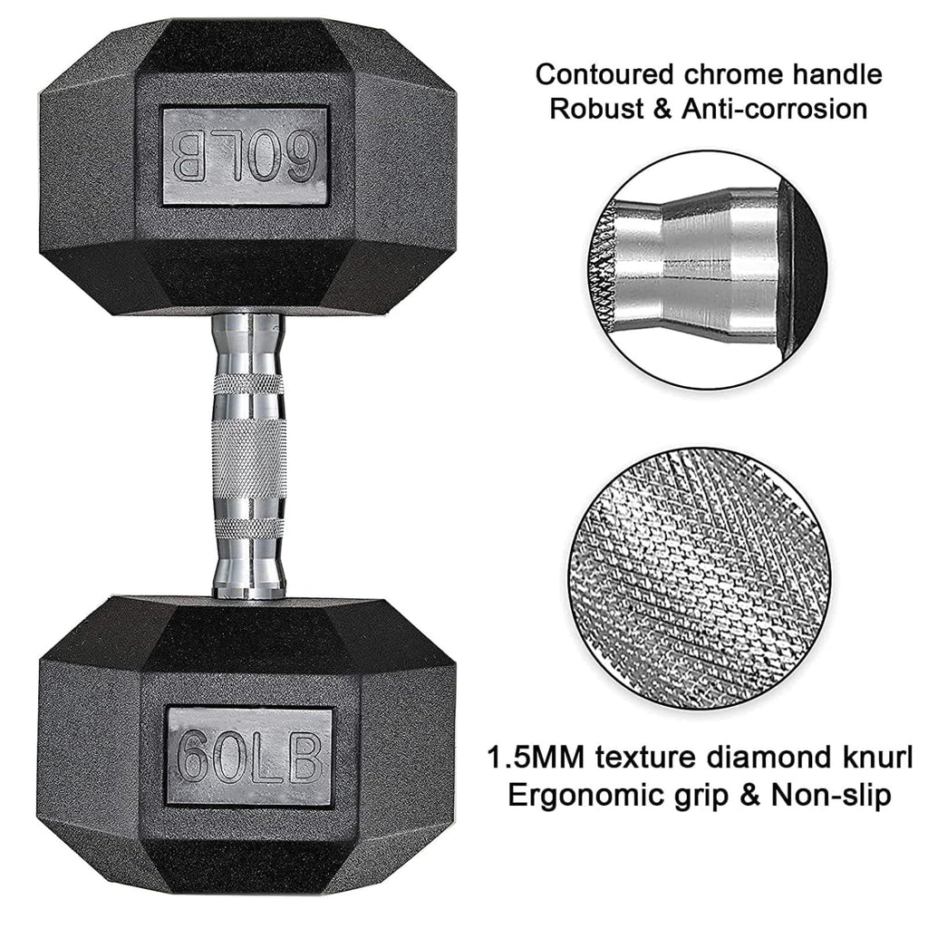Rubber Coated Hex Dumbbell Set of 2 O508